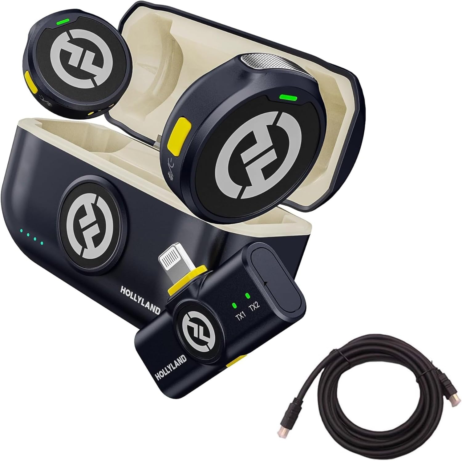 Hollyland Lark M2 with USB-C Plug with HS-101 24K Golded Plated HDMI Cable