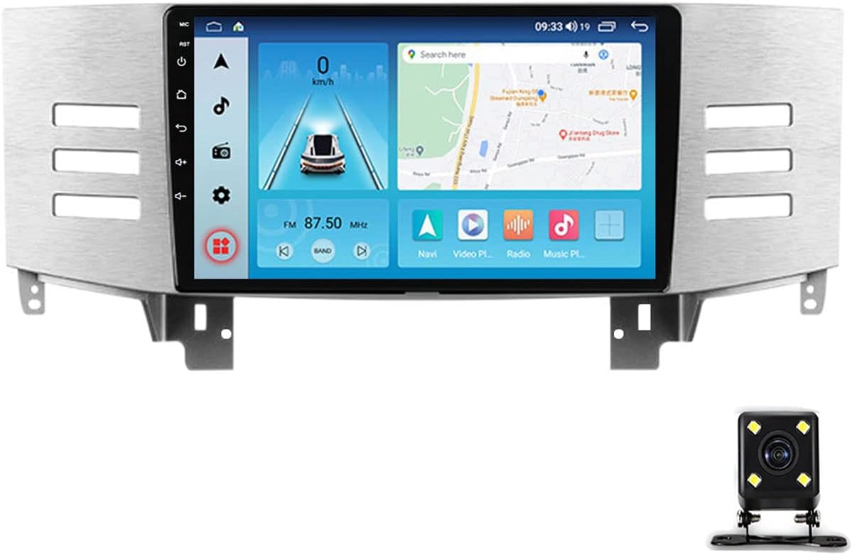 Android Car Stereo with Backup Camera, 9 Inch Touchscreen Car Radio Bluetooth MP5 Player for Toyota Mark 2004~2009 Support 4G/WiFi/USB/Mirror Link/Carplay/Steering Wheel Controls