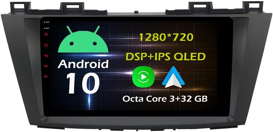 9'' 3+32GB Android 10 in Dash Car Stereo Radio Fit for Mazda 5 2010 2011 2012 2013 2014 GPS Navigation Head Unit Carplay Android Auto DSP 4G WIFI Bluetooth