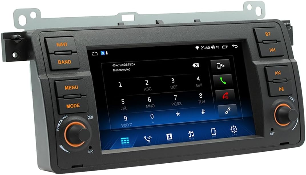 Car Stereo 2-Din Digital Media Receiver for BMW E46 1998-2006, Car Audio Receivers with CarPlay Android Auto 7 Inch Touchscreen Bluetooth, FM Radio with AHD Backup Camera GPS Radio 474