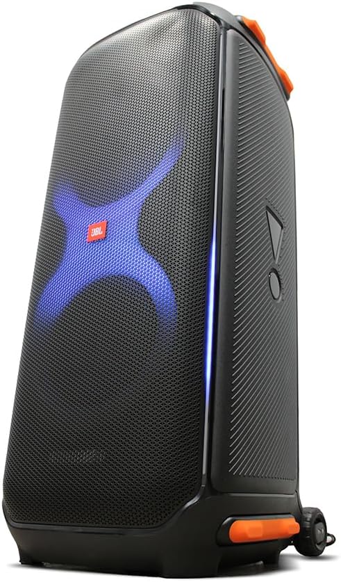 JBL PartyBox 710 800W Wireless, Bluetooth, Splashproof, Speaker with Lights (JBLPARTYBOX710AM) + Wireless Two Microphone System with Receiver + AUX Cable + Microfiber Cloth