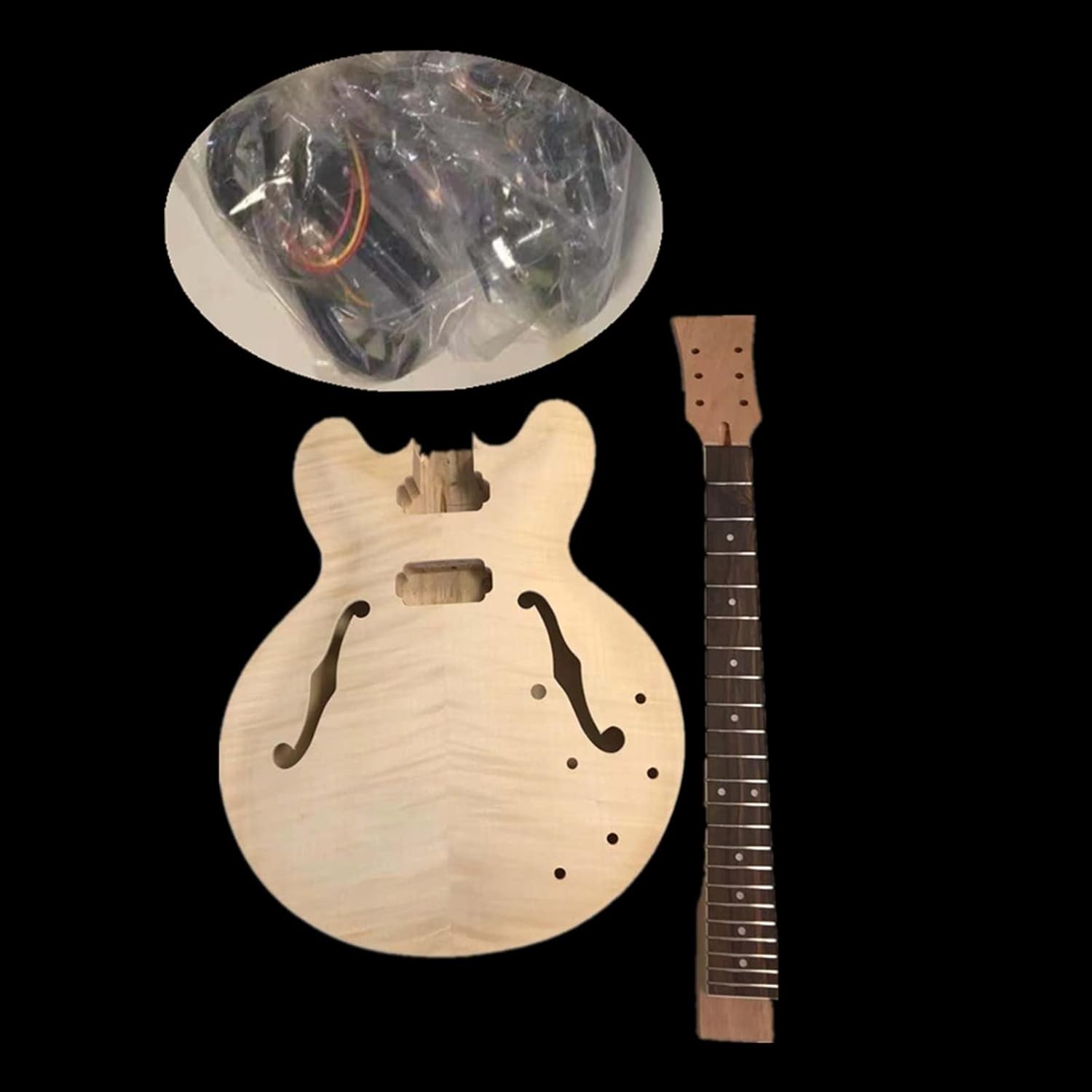 TSTS Electric Guitar Semi-Finished Unassembled Kits for ES-335 Electric Guitar Unfinished Electric Guitar Kit