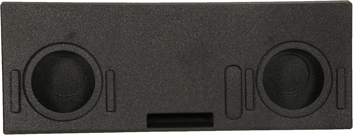 Q Power 10 Inch Easy Set Dual Ported 36 Hz Subwoofer Enclosure Car Audio Fiberboard Box with Durable Bed Liner Finish for Toyota Tundra, Black