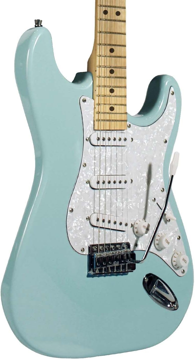 Sawtooth Daphne Blue ES Series Electric Guitar w/White Pearloid Pickguard - Includes: Accessories, Amp & Gig Bag