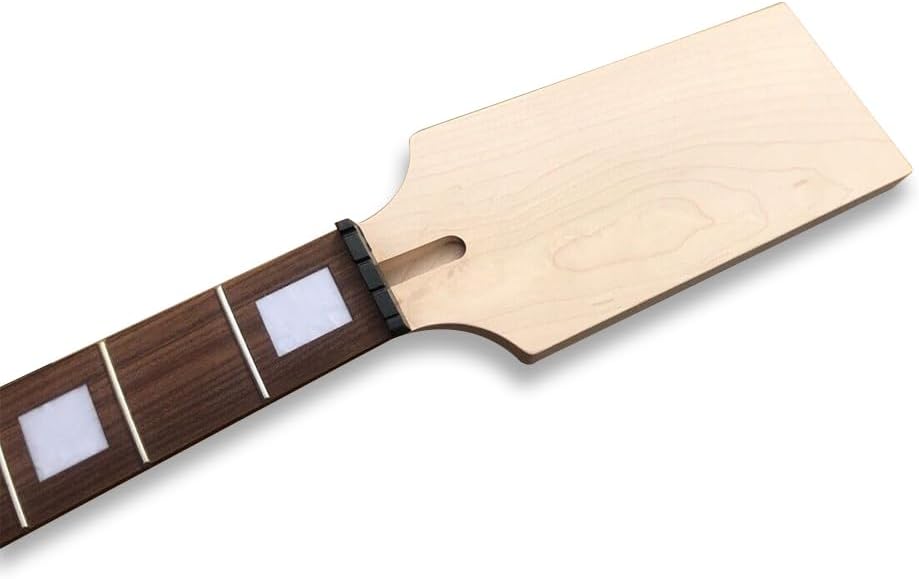 Bass guitar Neck Paddle head Short Scale 22 fret 30 inch for DIY Block Inlay Bolt on heel 42mm nut 65mm heel (22 Fret)