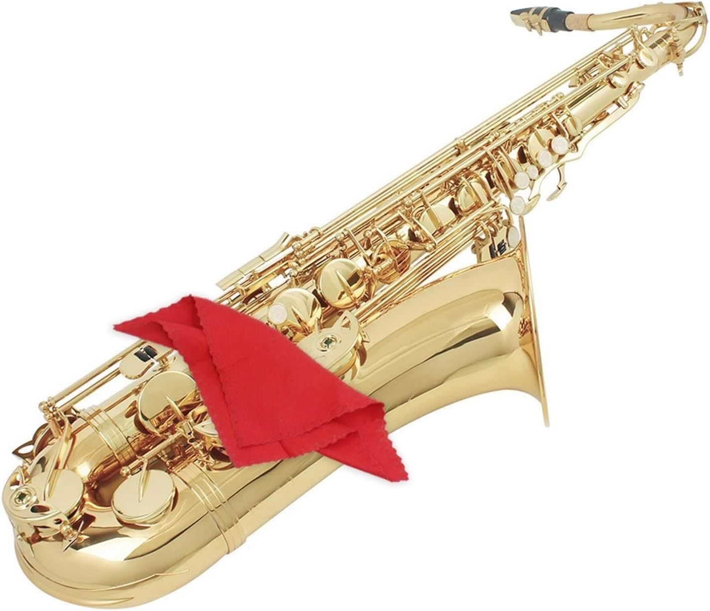 Bb Tenor Saxophone Brass Lacquered Gold B Flat Musical Woodwind Instrument with Case Student Saxophone Beginner(Gold)