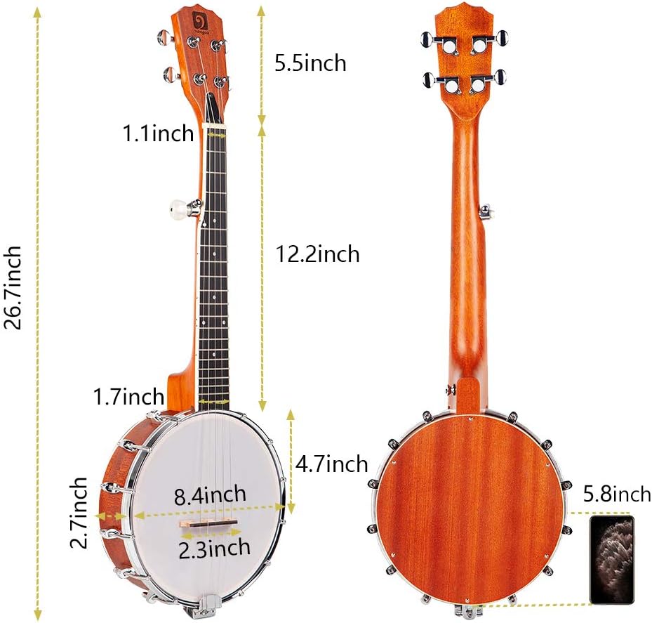 Vangoa Banjo Mini and 28 Inch Banjo with Tone Ring Set