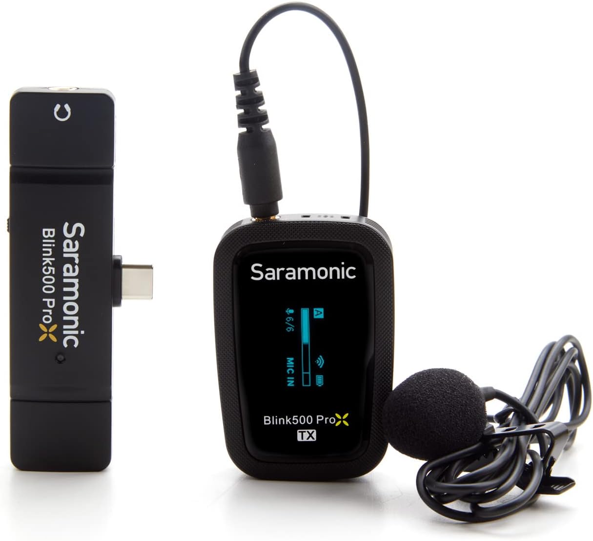 Saramonic Blink 500 Pro X B5 Wireless Mic System with Lavalier & USB-C Receiver for for iPhone 15, Android, iPad, Mobile & Computers, Black