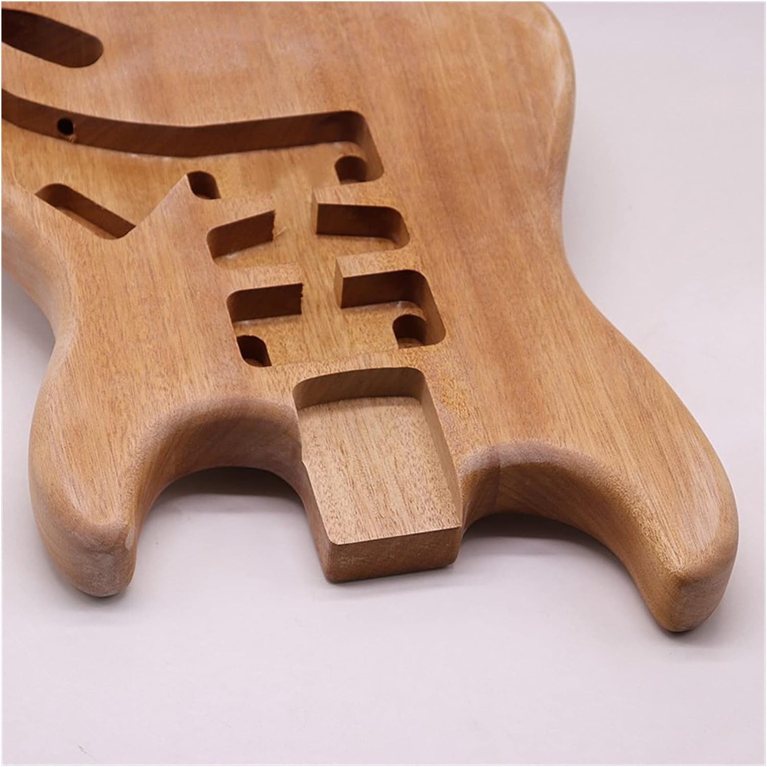FLFL Wood Color Okoume Wood Hard Tail Guitar Body Electric Guitar Barrel Matte Finish Parts Unfinished Body Unfinished Guitar Kit