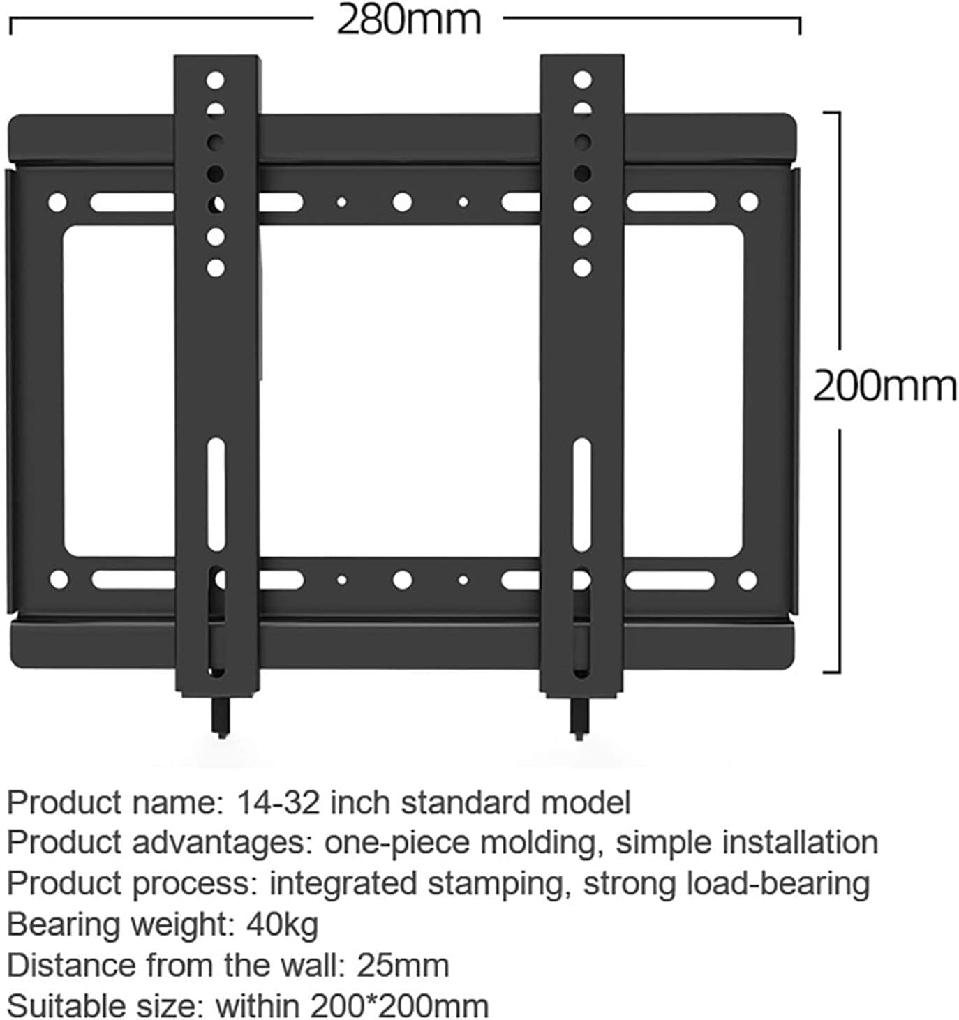 Universal LCD TV Wall Mount TV Wall Mount Bracket Ultra Slim and Space Saving for Most 26-55 Inch Screen TVs Perfect for Corner & Bedroom Good,A-32