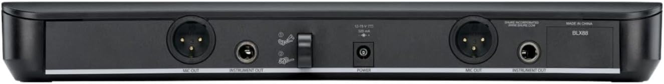 Shure BLX88 Dual Channel Receiver - for use with BLX Wireless Systems, Transmitters Sold Separately | H10 Band (BLX88=-H10)