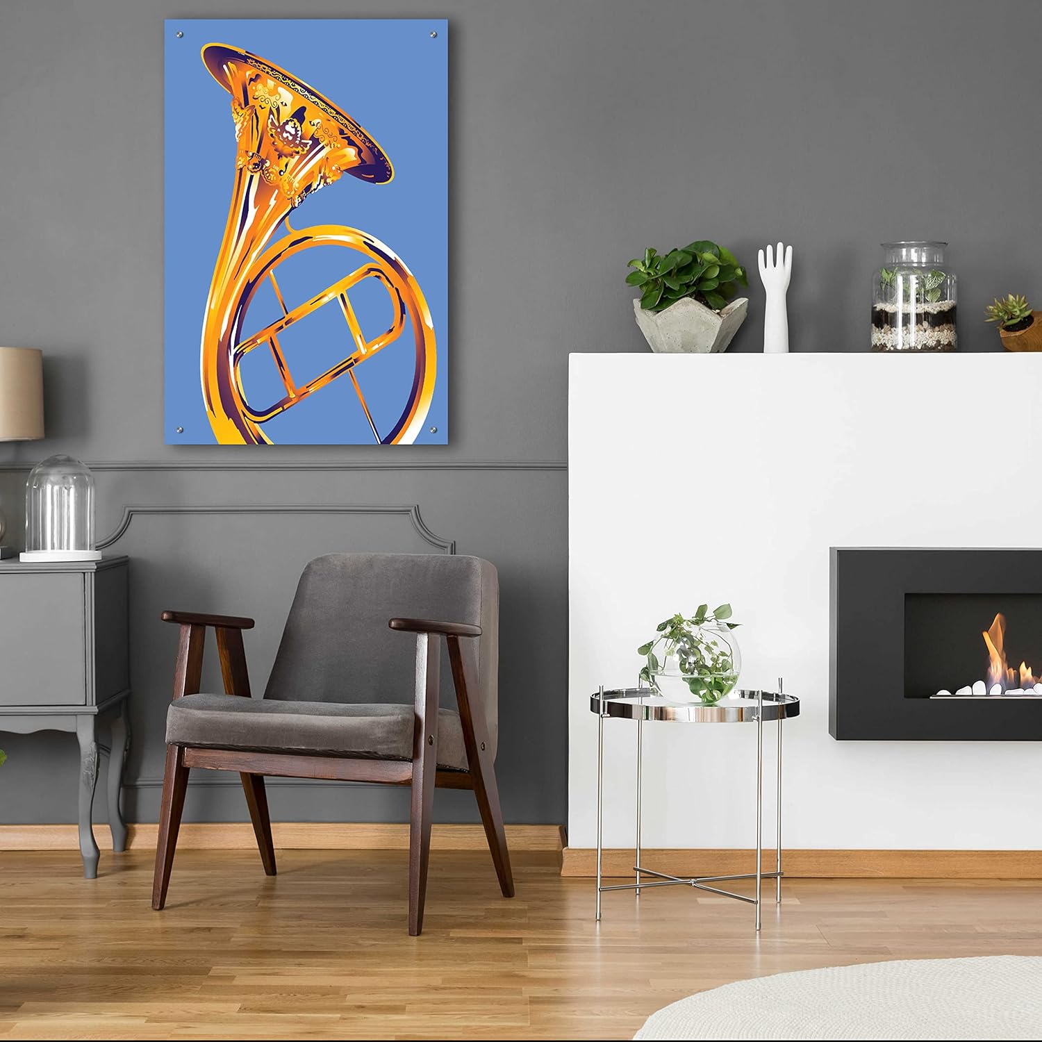 Epic Art 'French Horn 8' by David Chestnutt, Acrylic Glass Wall Art, 24