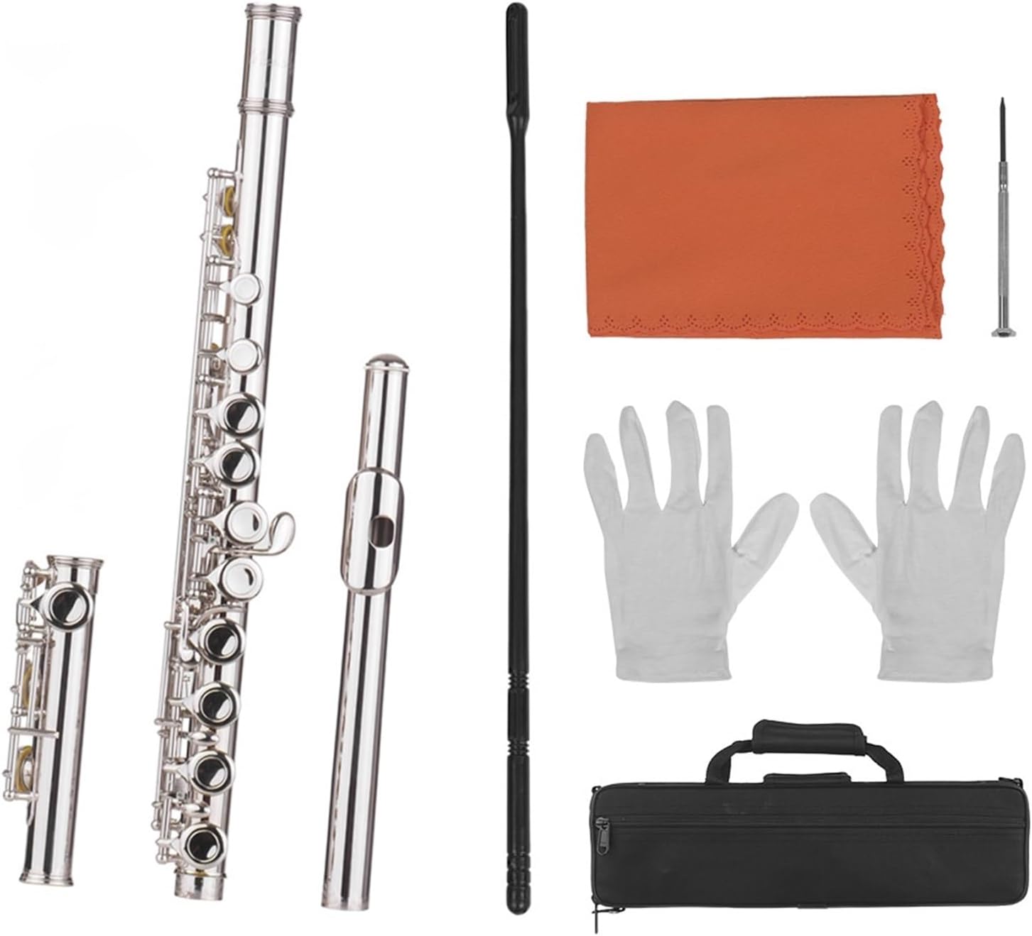 Flute 16 Hole Closed Hole Flute Flute in C Key Cupronickel Woodwind Flutes Musical Instruments