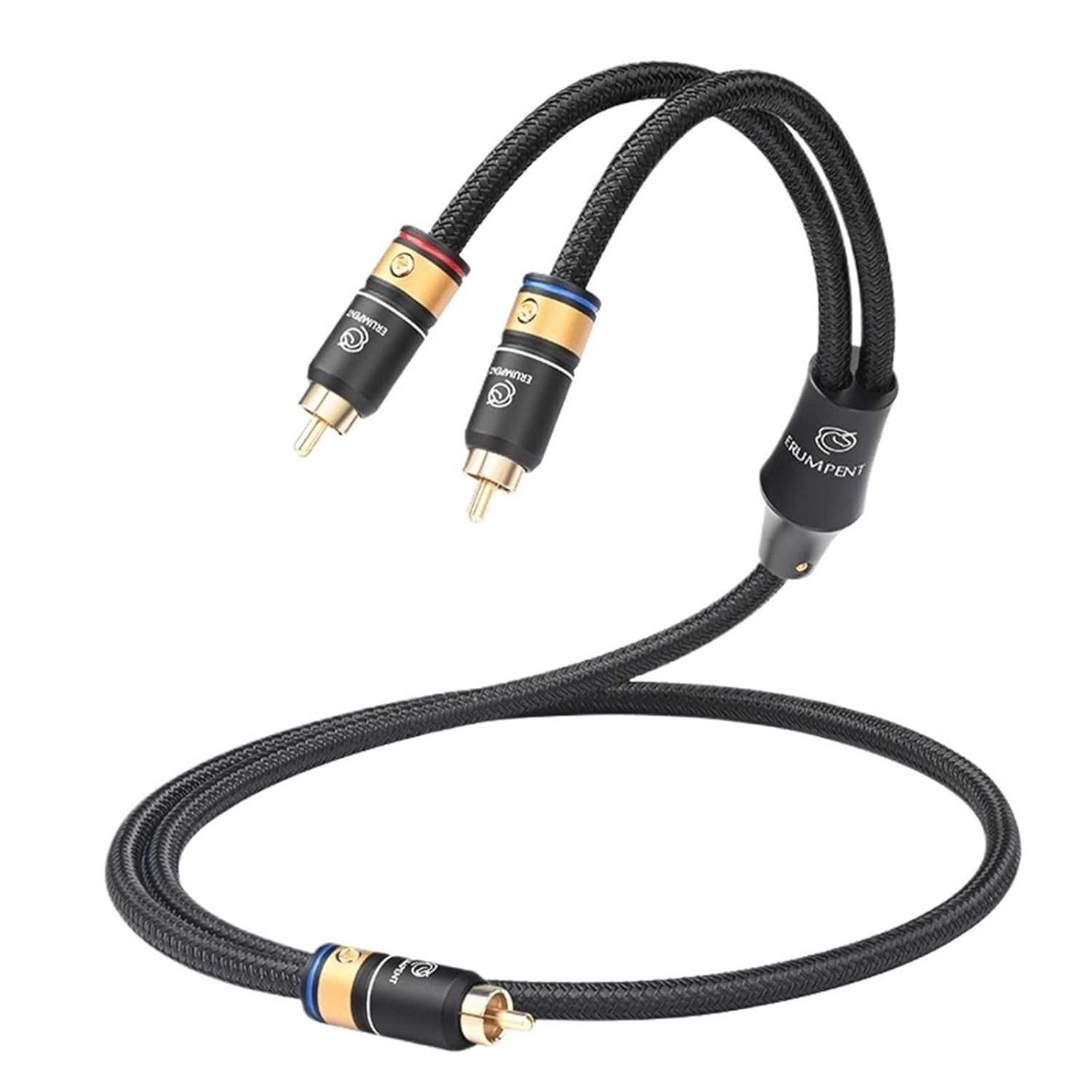 Hi-end 6N OCC RCA to 2 RCA Audio Cable Gold Plated Plug Subwoofe Y Splitter RCA Male to 2RCA Male Cable for CD Amplifier TV(3m)