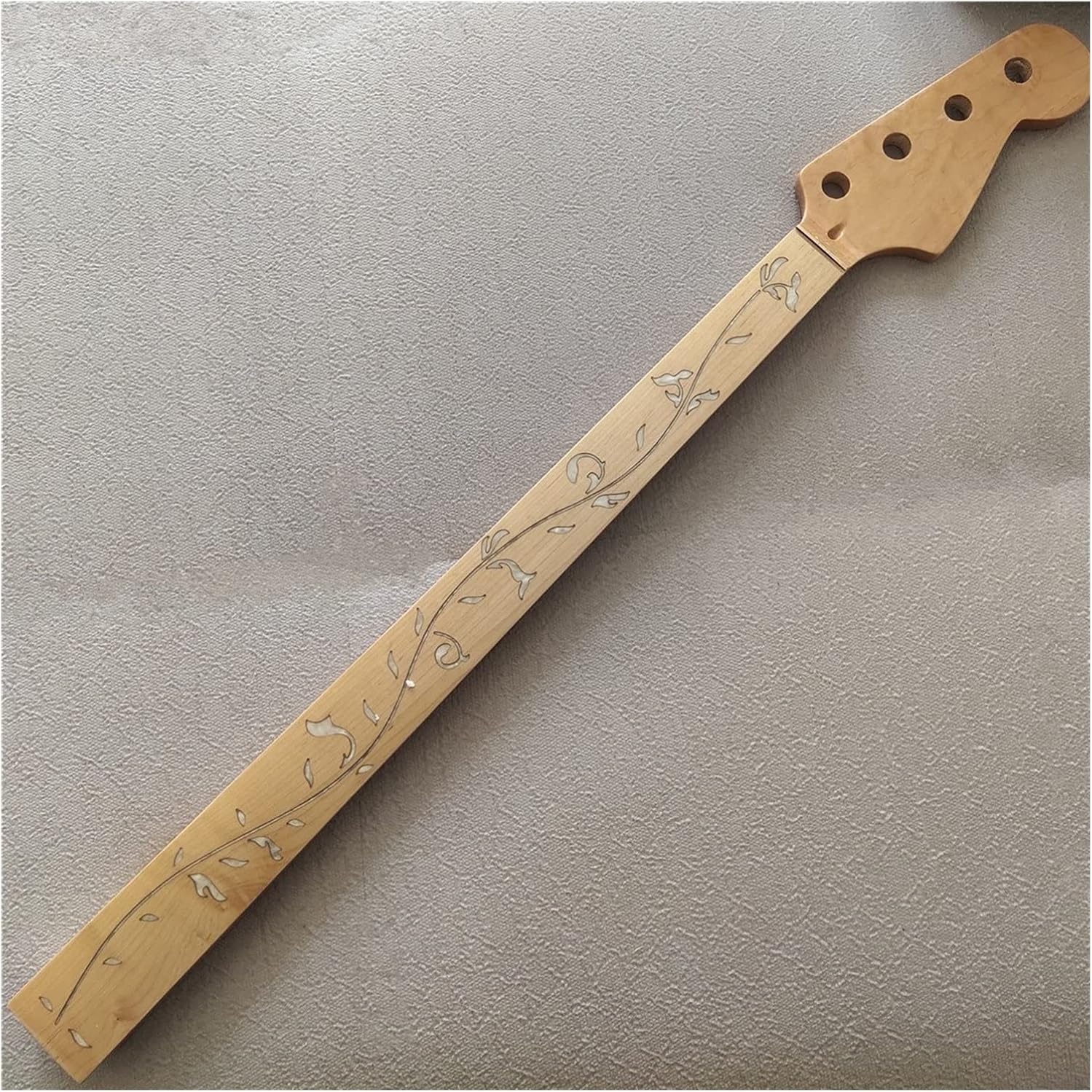 TSTS Fretless Maple 24 Frets Bass Guitar Neck Part 4 String Maple Fingerboard Guitar ​Neck Replacement