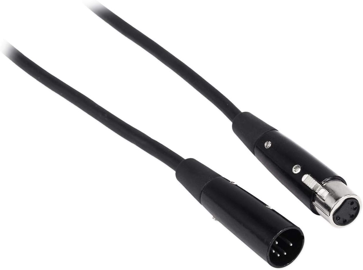 Rockville RDX5M25 25' 5-Pin Male-Female DMX Lighting Cable, 100% OFC Copper, Durable for Stage and Event Lighting, 10-pieces