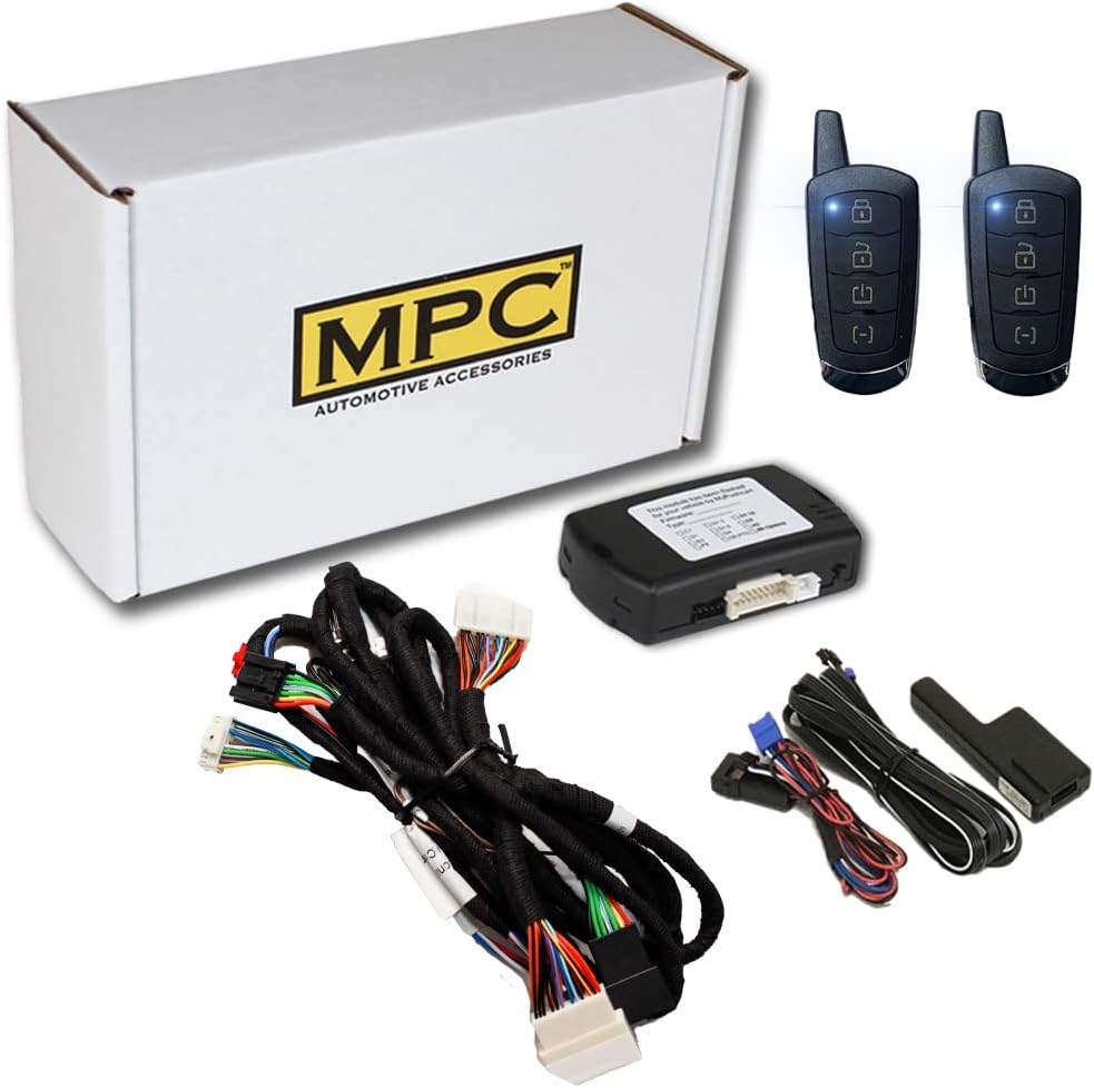 MPC Complete Plug-n-Play (2) 4-Button 2-Way Extended Range Remote Start Kit Compatible with Toyota Avalon 2013-2018 - Push-to-Start - T-Harness - Firmware Preloaded