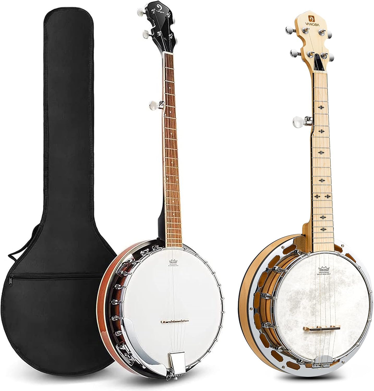 Vangoa Banjo 5 String Full Size and Banjo with Tone Ring Bundle