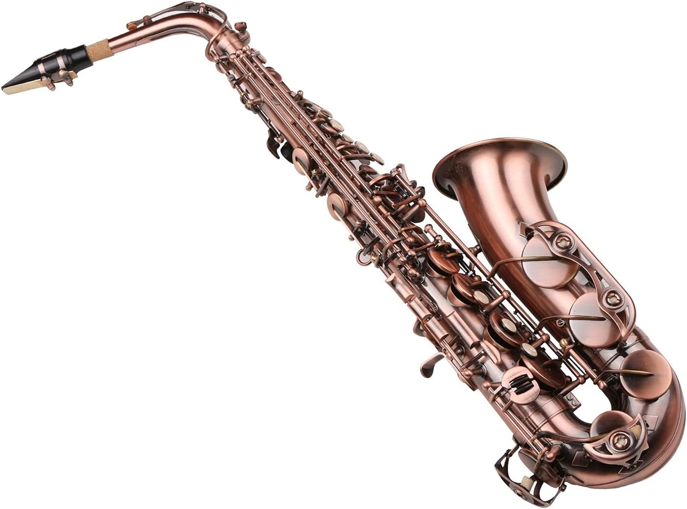 Saxophone RedAntique E-Flat Brass Material & Carrying Case Cleaning Cloth Brush Sax Strap Mouthpiece Music Instruments Student Saxophone