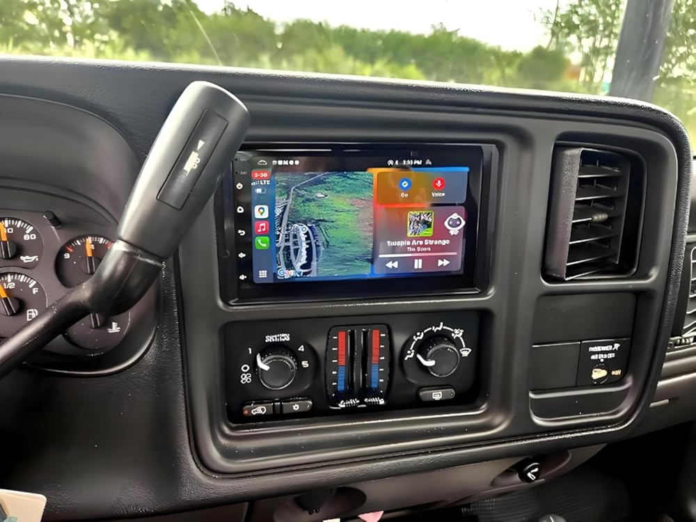 4+64G 7in Car Stereo for Chevy/Chevrolet Silverado 1500 2500 2003-2006, for GMC Sierra 1500 2500 3500 2003-2006 w/GPS with Carplay w/Android Auto Double Din Car Radio Receiver Backup Camera