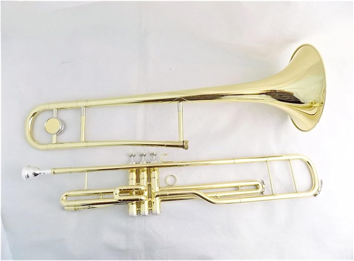 Student Trombone C Key Piston Trombone with Case Mouthpiece Yellow Brass Trombon Lacquer Musical Instruments Trombone Kit