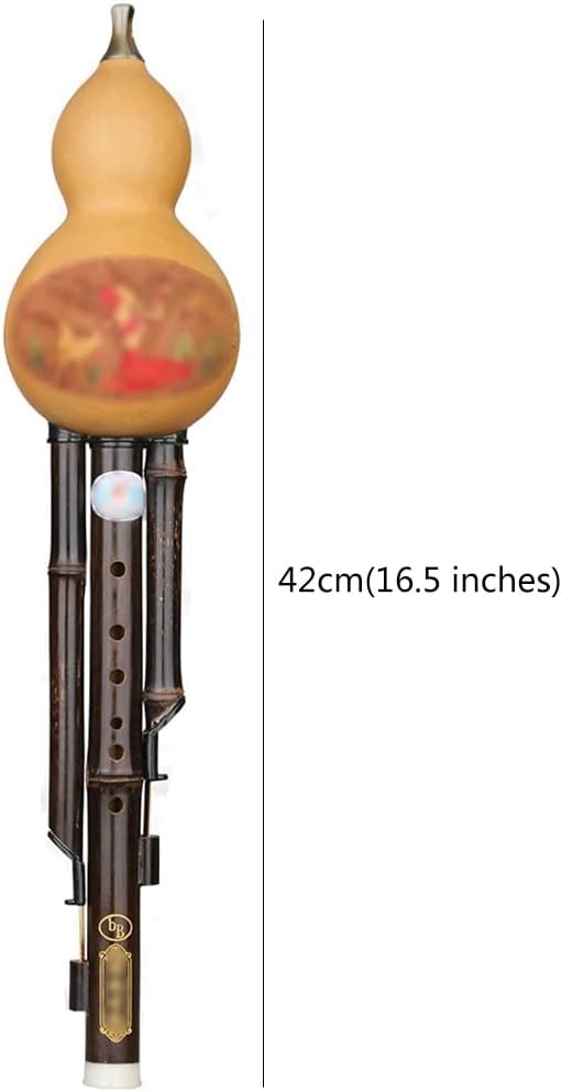 Mobkid Hulusi Musical Instruments Traditional Chinese Woodwind Instruments C-Key B-Flat A-Key Introduction to Children and Students (Color : Yellow, Size : B-Flat)