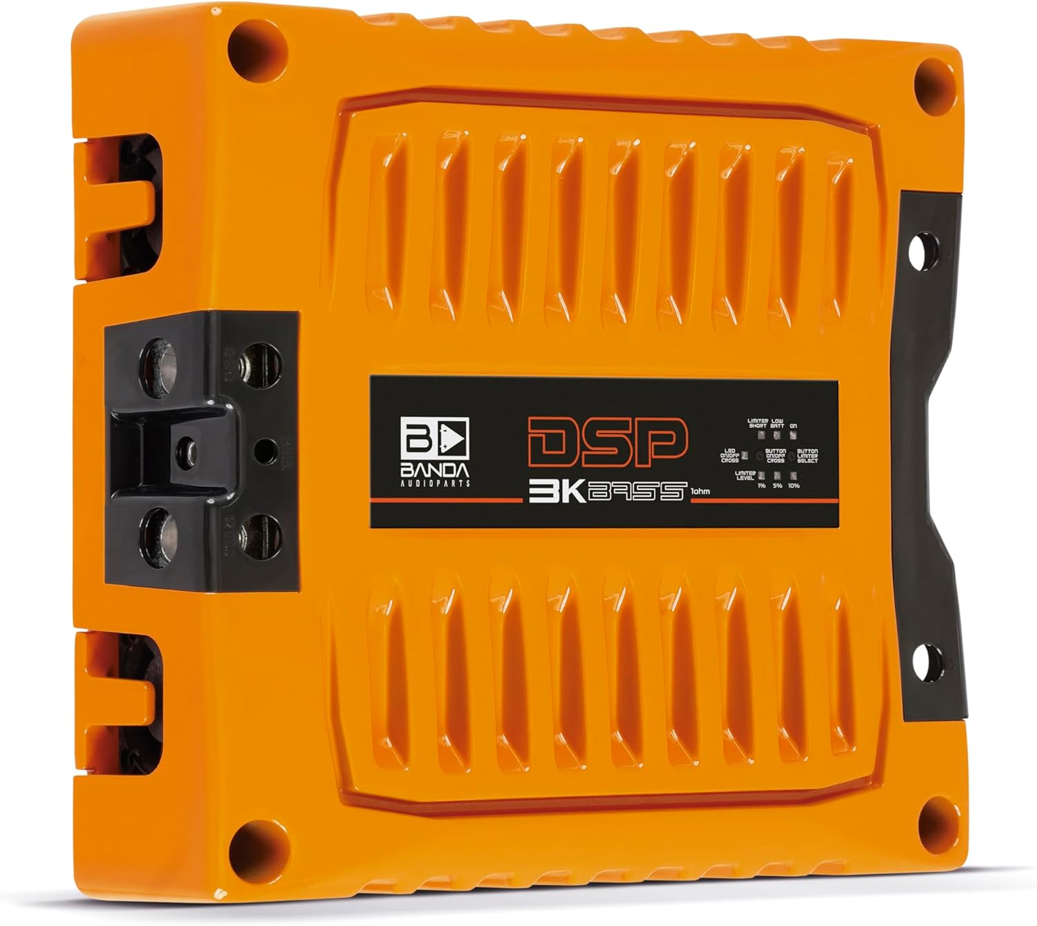 BANDA Audioparts DSP3K1ORANGEBASS Band Amplifier Module 3k1 3000wrms 1-Ohm 1 Channel Car Audio Amp DSP BASS Model with 3 Limiter Integrated Level Positions - DSP3K1ORANGE