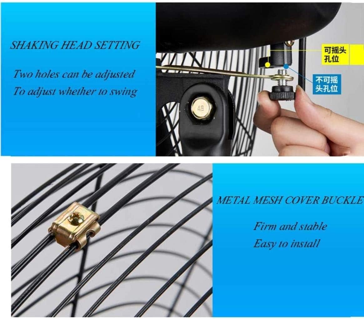 Residential Wall Mount Industrial Wall-Mounted Fan Air Cooling Fan with Remote Control, High-Speed Three-Speed Adjustable, Rotary Oscillation, for Commercial Industry,780mmx750mm ( Size : 780mmx750mm