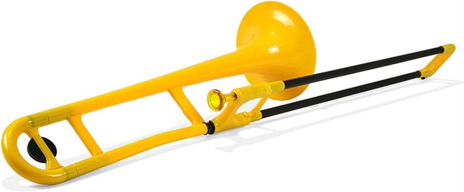 TSTS Plastic Trombone Brass Instrument in B Flat is Suitable for Beginners to Test and Perform Beginner Trombone (Color : Yellow)