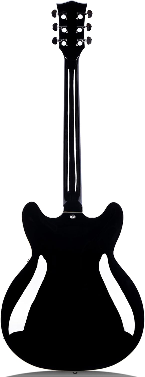 Redid Semi-Hollow Body Electric Guitar RD-100 Jazz Guitar with F-Hole,Maple neck,humbucker Pickups (Black)