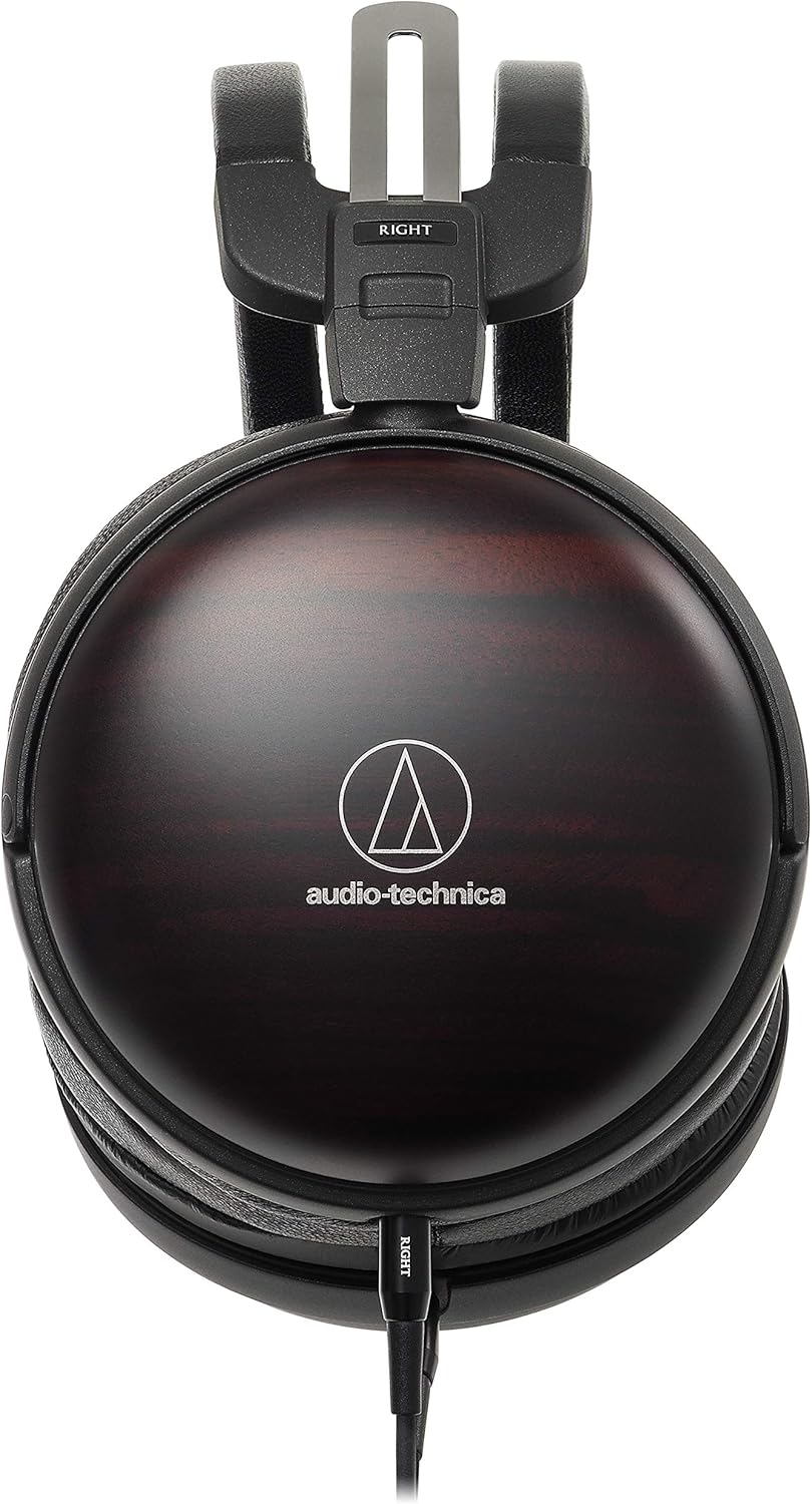 Audio-Technica ATH-AWKT Closed-Back Dynamic Wooden Headphones (Striped Ebony)