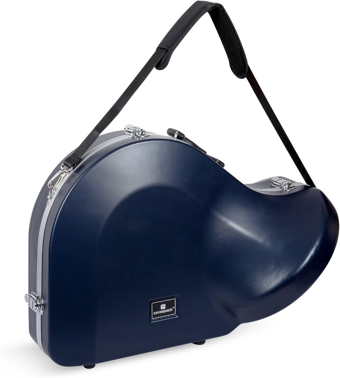 Crossrock ABS Hard-shell Case for French Horn with Single Shoulder Strap-Blue(CRA862FHBL)