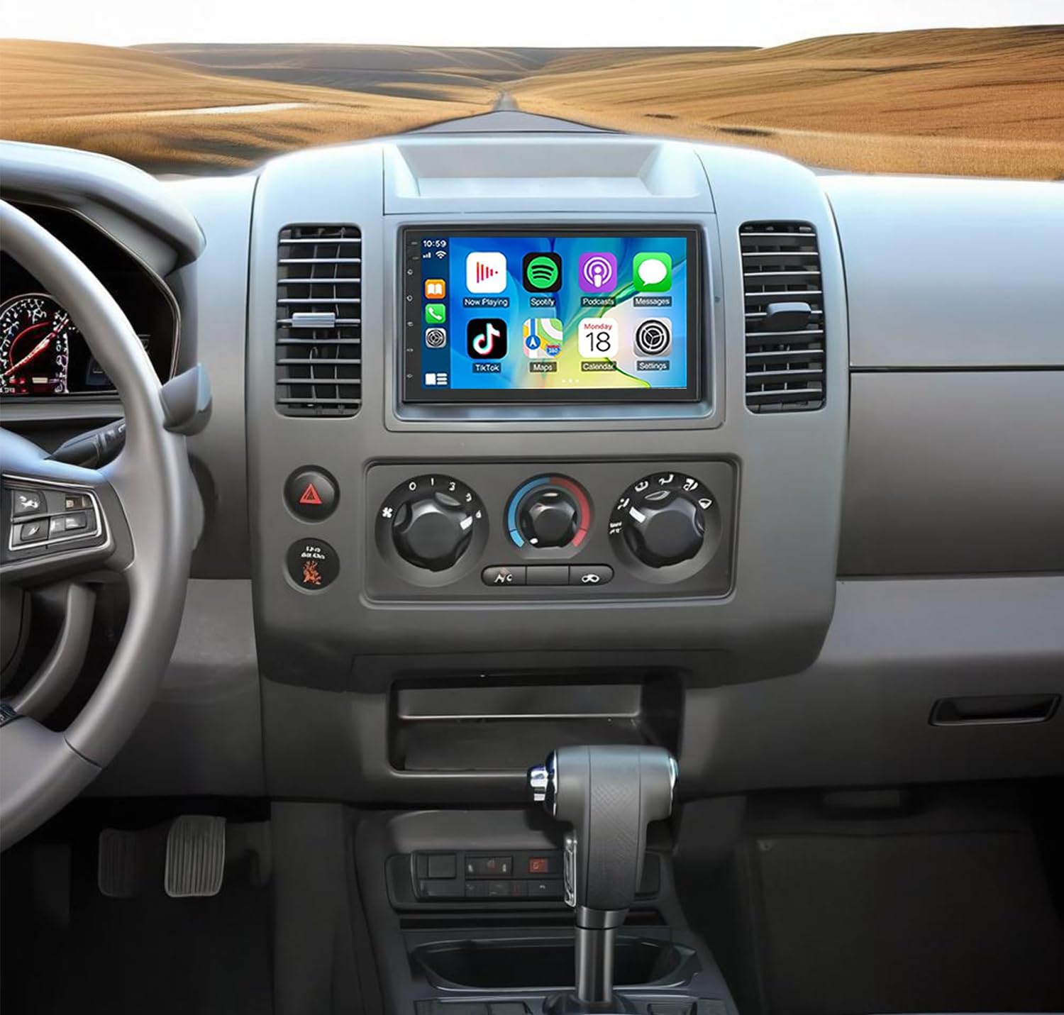 Double Din Radio Stereo for Nissan Frontier 2005 2006 2007 2008 with Wireless Carplay & Android Auto,7 Inch Android 13 Car Audio Receiver GPS Navigation Unit with Bluetooth Head Unit WiFi SWC