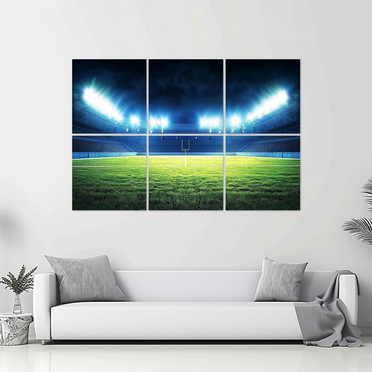6 Pack Art Acoustic Panels overview american football stadium soccer balls pictures Sound Absorbing Panel 48