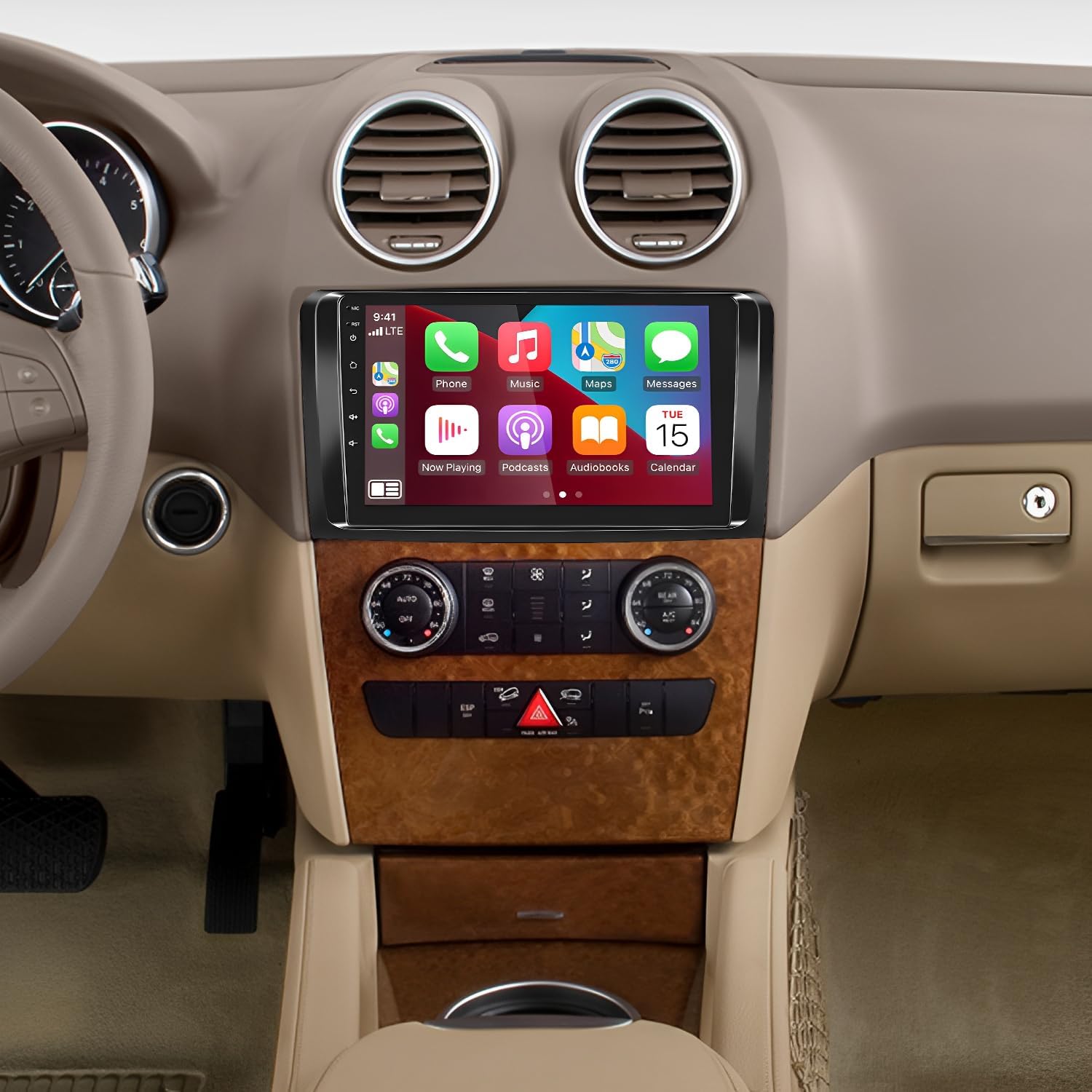 9 Inch Car Stereo Radio for Mercedes-Benz GL ML Class W164 X164 ML350 ML500 ML280 GL320 GL350 GL450 2005-2011 with Carplay/Android Auto, Android 13 Car Radio with GPS WiFi BT FM RDS Backup Camera Mic