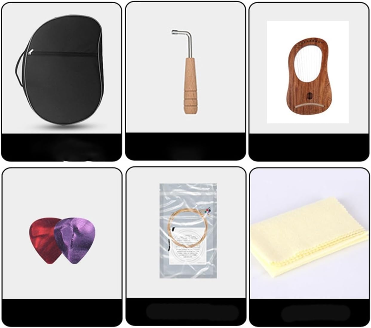 Lyre Harp Set Harp 10 Strings Beginner Small Musical Instrument Portable Easy To Learn Harp