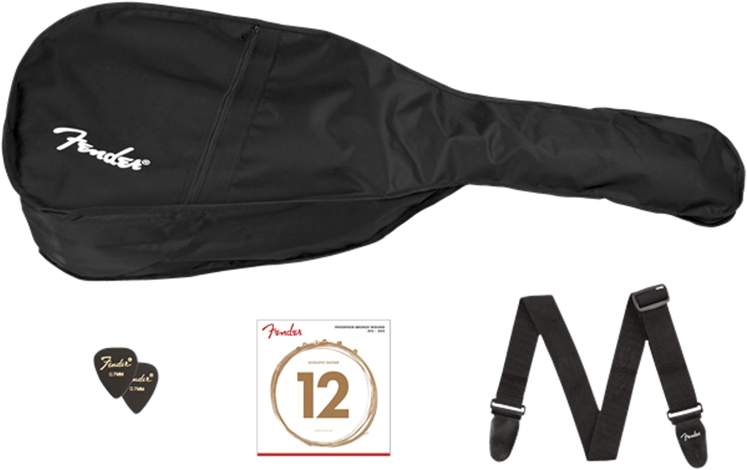 Fender FA-115 Dreadnought Acoustic Guitar Pack, with 2-Year Warranty, Natural, with Gig Bag and Accessories