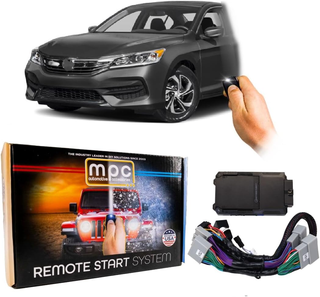 MPC Plug-n-Play Factory Remote Activated Remote Start Kit Compatible with Honda Accord 2013-2017 Push-to-Start ONLY - T-Harness - w/FlashLink Updater - Premier USA Tech Support