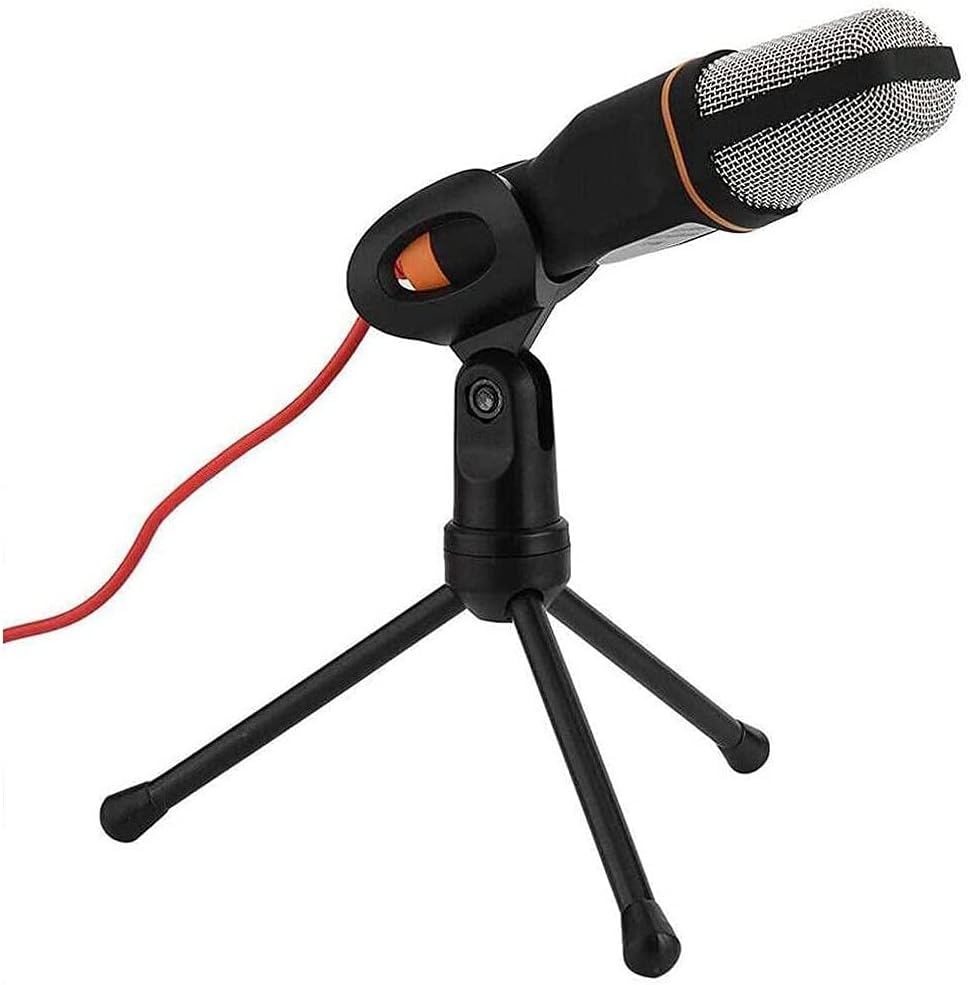 Recording Microphone,3.5mm Cable Stereo Microfone for Podcast Singing Recording Mic with Desktop Tripod