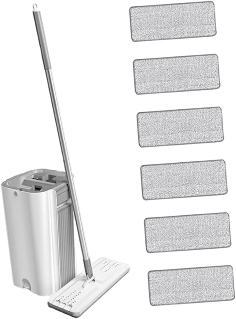 1set Microfiber Mop Cleaning Tool Bucket Self-Wringing Household Mop Kit Easy Use Floor Cleaning Accessories for Home Kitchen and Bathroom