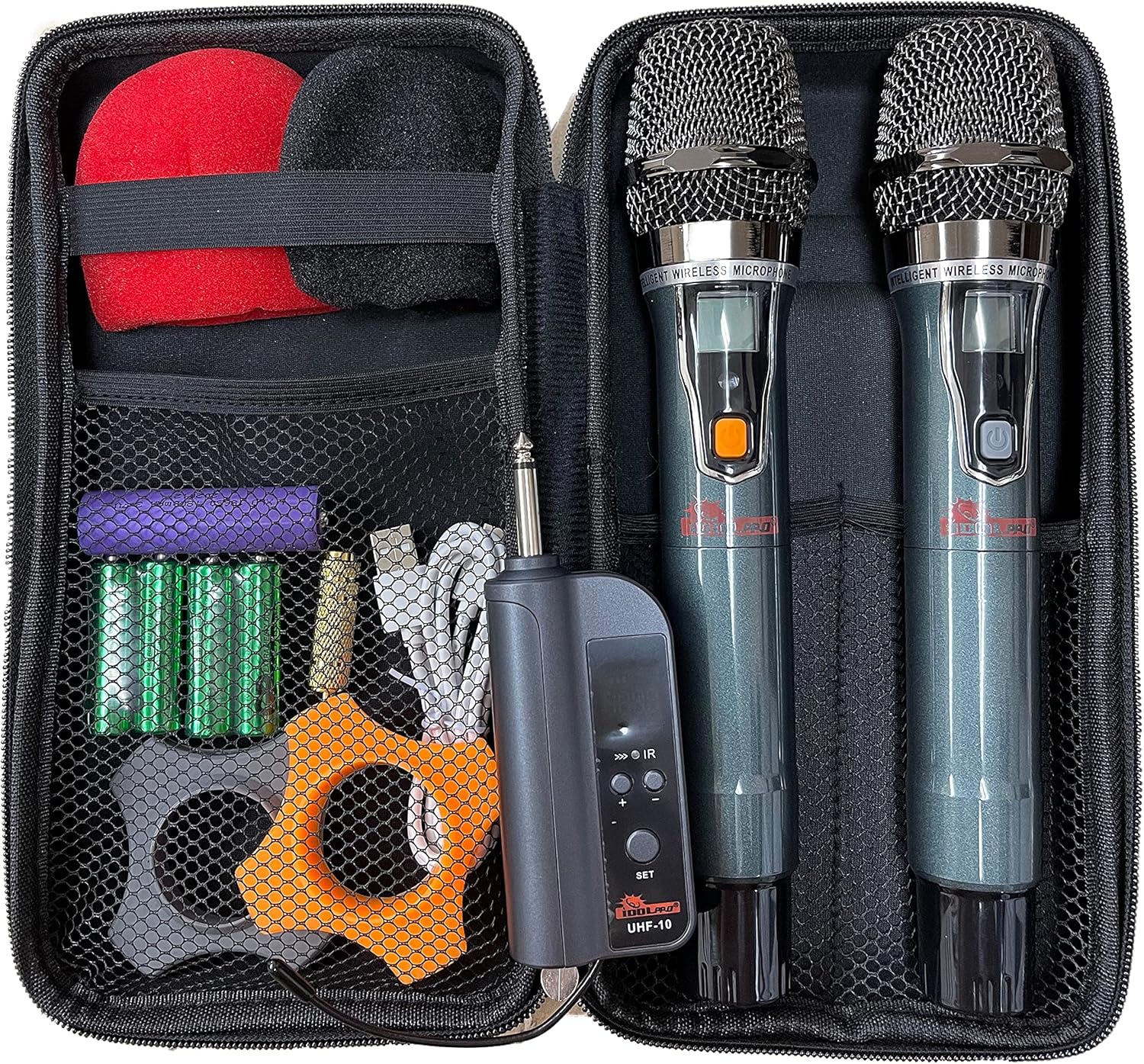 Super Bass Portable Bluetooth Wireless Karaoke Speaker with Two Wireless Microphones, USB, SD, FM, IDOLmain IPS-DJ07 II with Multi-Effect DJ Light