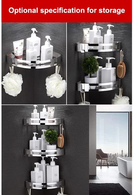VIDI Layers Corner Shower Shelf Bathroom Shampoo Holder Stainless Steel Punch Free Kitchen Tripod Stand