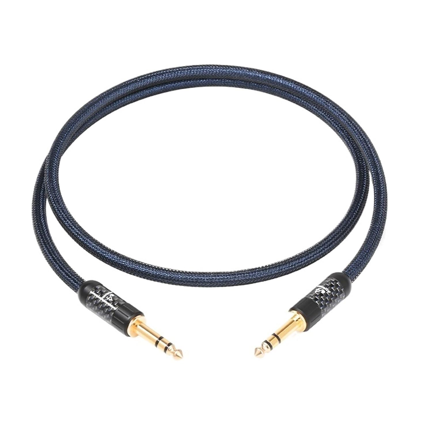 Hi-end Pure Silver 6.35mm 6.5mm Audio Cable with Gold Plated 6.5 TS and 6.5 TRS Plug Electric Guitar Amplifier Aux Cable(6.5 TRS Aux Cable,2m)
