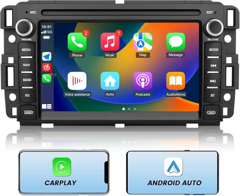 AWESAFE Car Stereo for Chevrolet Chevy Silverado/GMC Sierra Yukon Tahoe/Buick, Touch Screen Radio Wireless Carplay Android Auto with Bluetooth AM FM GPS Navigation - 2G Ram 32G ROM