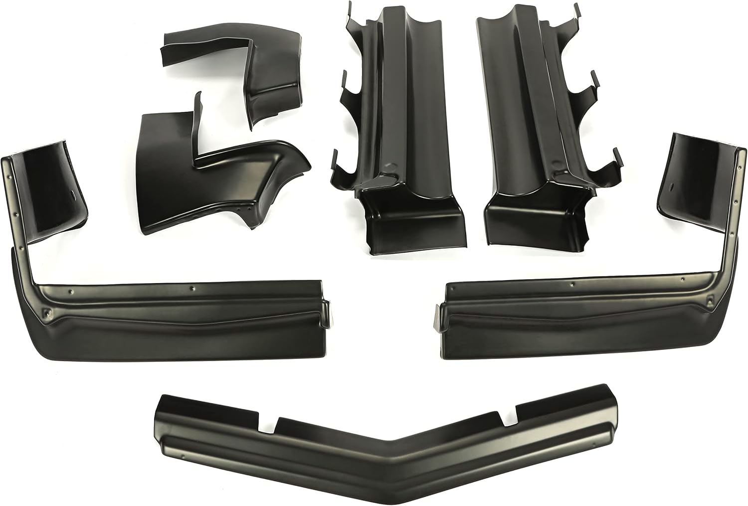 ‎KUAFU Front & Rear Bumper Fillers Cover Vehicle Set Compatible with 1979-1985 Buick Riviera Model Cars Plastic Black (7 Pcs)