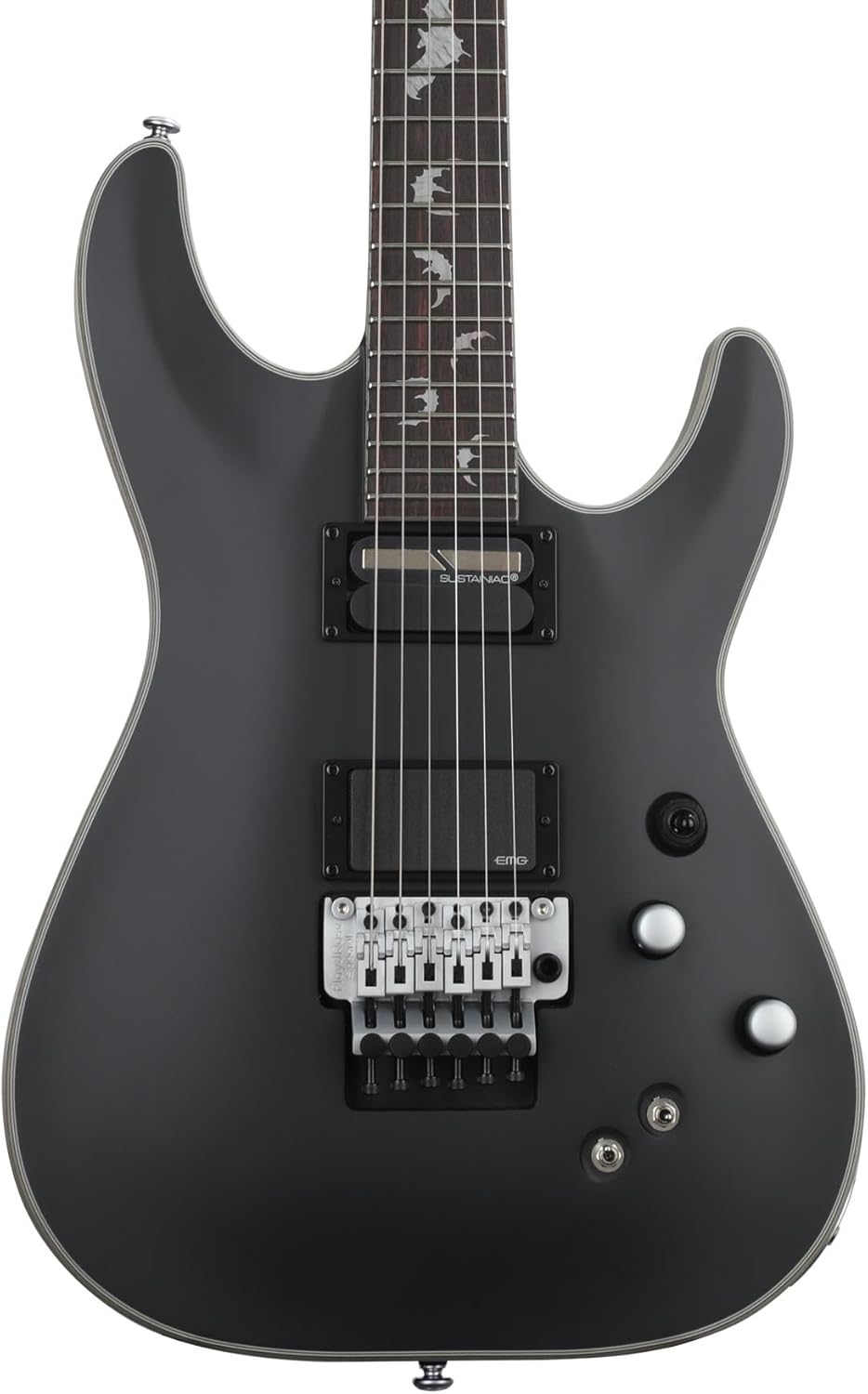 Schecter Damien Platinum 6 with Floyd Rose and Sustaniac - Satin Black