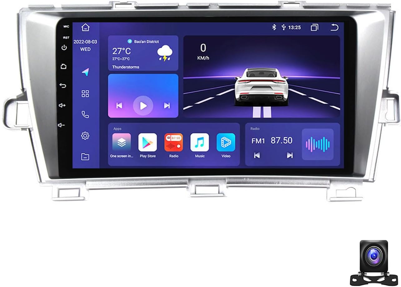 9 Inch Car Stereo Double Din Radio Compatible with Toyota Prius 2009~2015 Car Multimedia Navigation Compatible with Carplay Android Auto, Navigation, SWC, Backup Camera,M800S 8G+256G