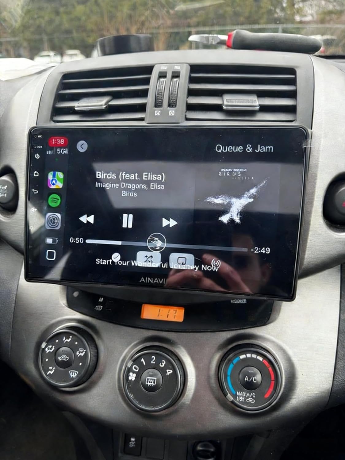 2+32G 9in Car Stereo for Toyota RAV4 2007-2012 w/GPS Navigation with Carplay w/Android Auto Double Din Touchscreen Car Radio Receiver Backup Camera