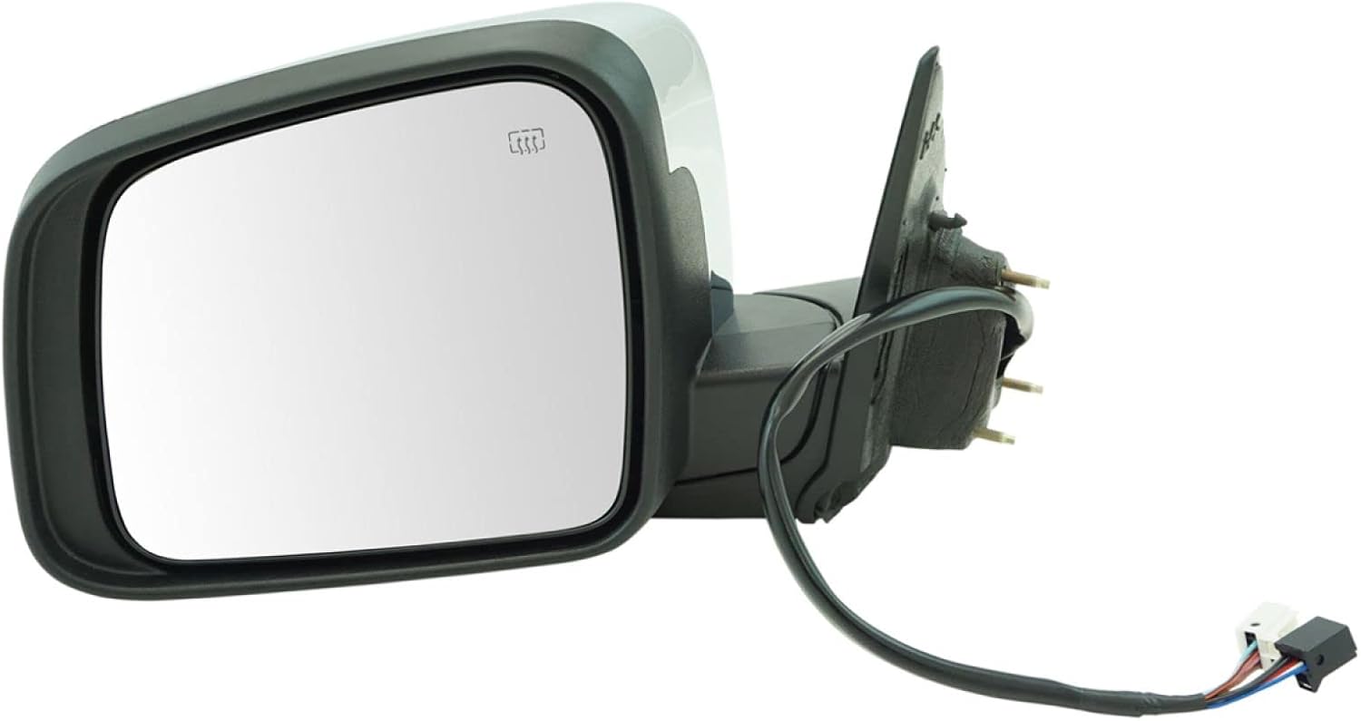 TRQ Driver Side Mirror Assembly Electric Adjustment Heated Memory Chrome Compatible with 2011-2022 Dodge Durango CH1320377