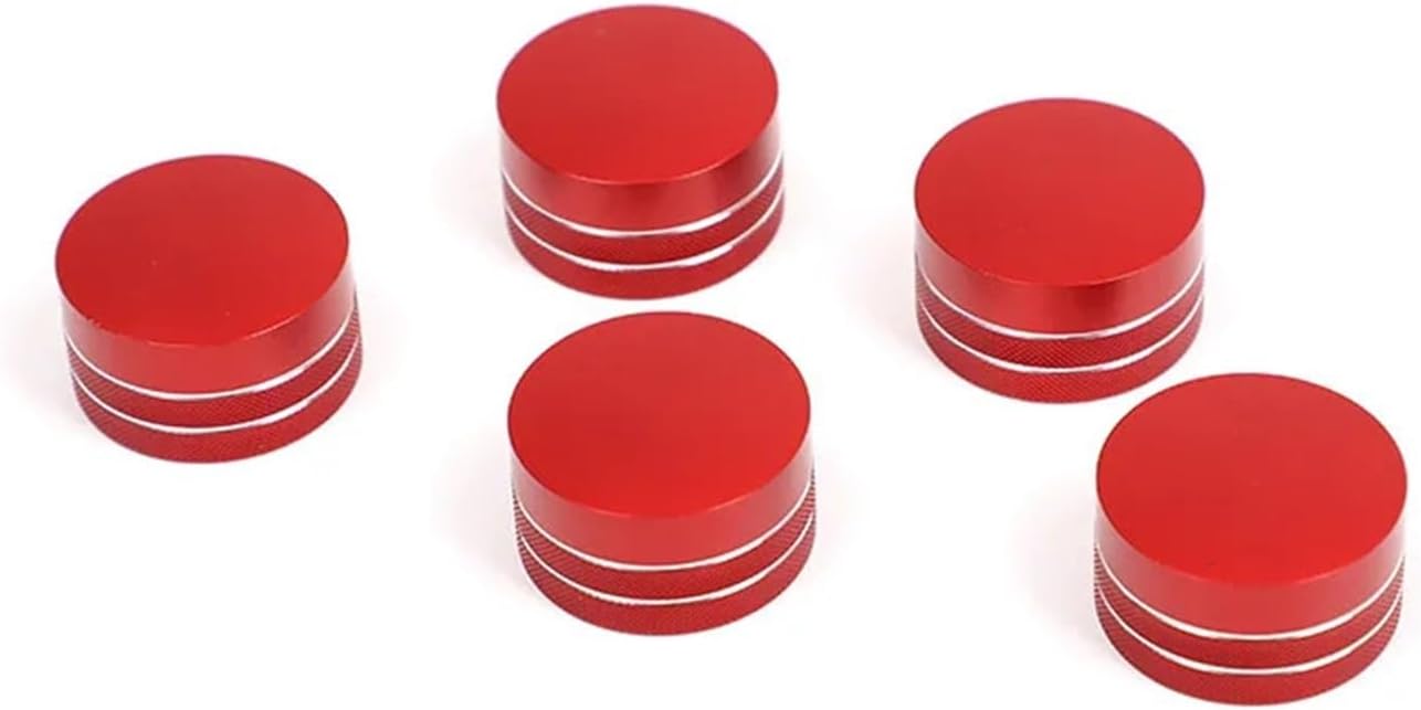 GERRIT Car Accessories Fit for Nissan GTR R35 2008-2016 Aluminum Alloy Red Car Air Conditioner Volume Knob Cover Decorative Ring Stickers Upholstery Care